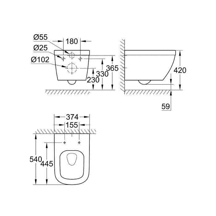Подвесной унитаз Grohe Euro Ceramic 39328000