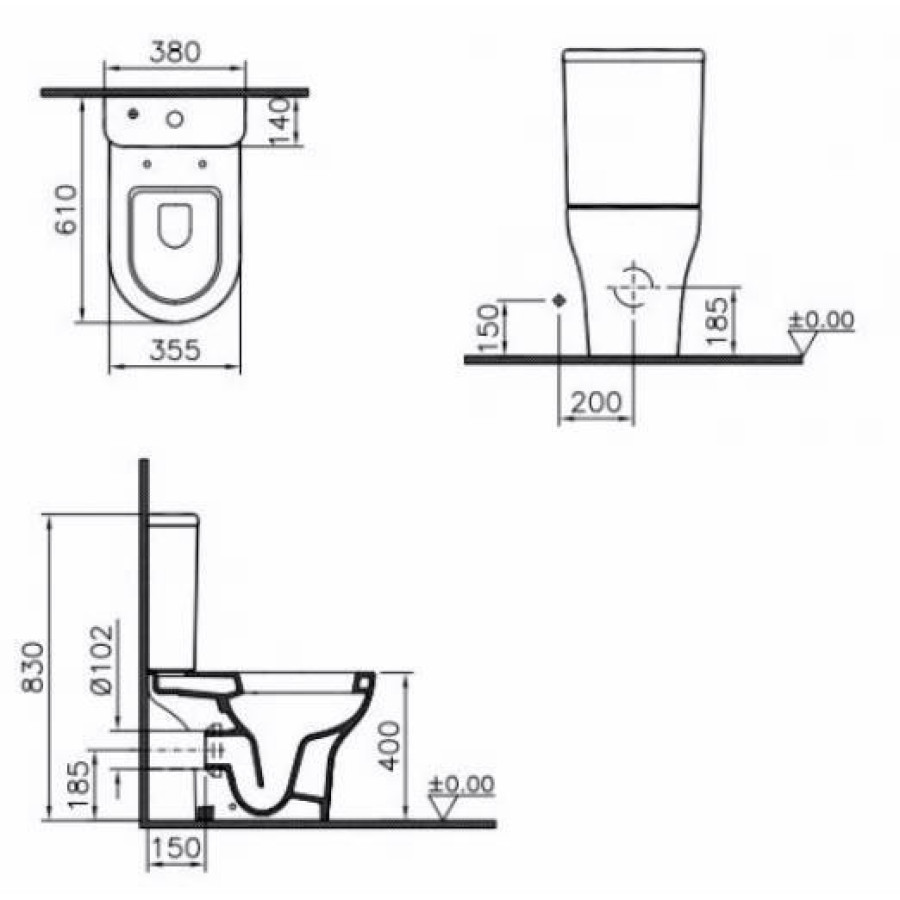 Унитаз Vitra Zentrum 9012B003-7204 с сиденьем микролифт