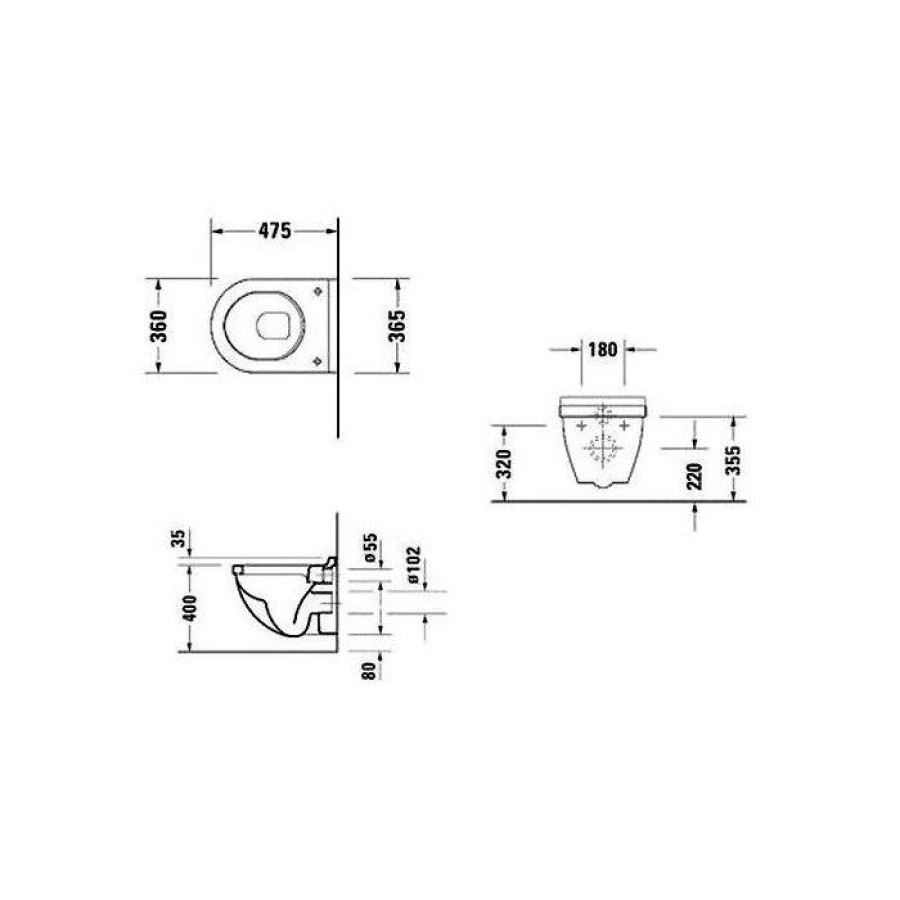 Подвесной унитаз Duravit Starck 3 2202090000