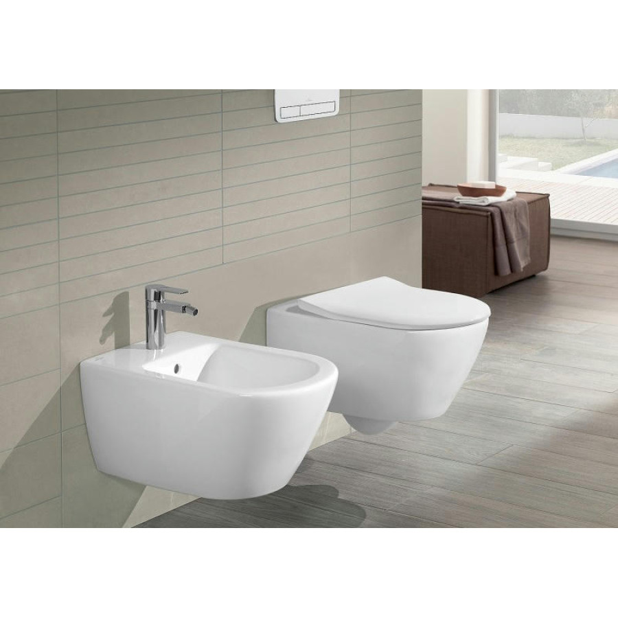 Подвесной унитаз Villeroy&Boch Subway 2.0 PLUS 5614R2R1 (5614R0R1+9M78S101) с сиденьем