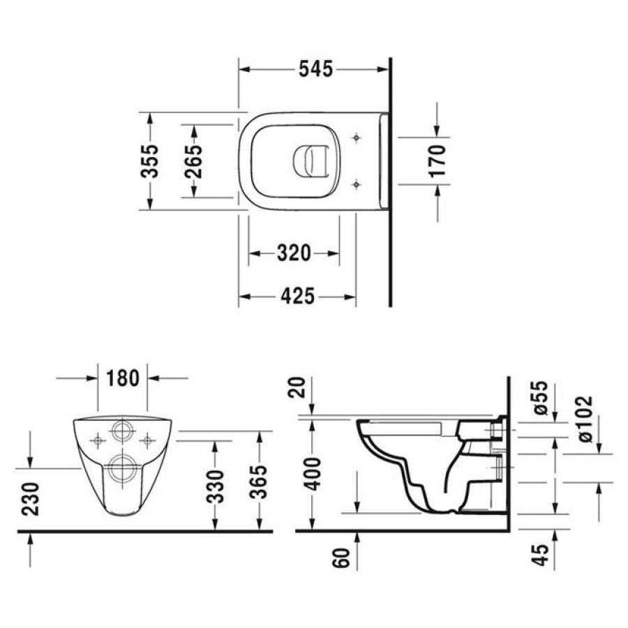 Унитаз подвесной Duravit D-Code 45700900A1 с сиденьем микролифт