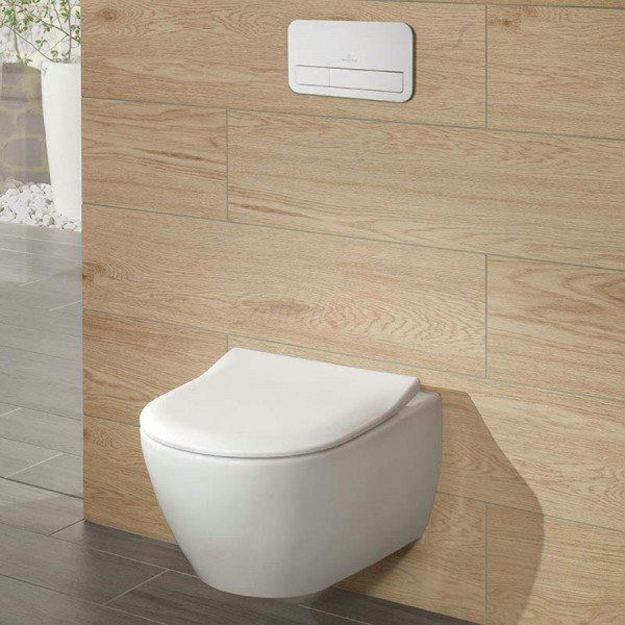 Подвесной унитаз Villeroy&Boch Subway 2.0 5614R201 (5614R001+9M78S101) с сиденьем