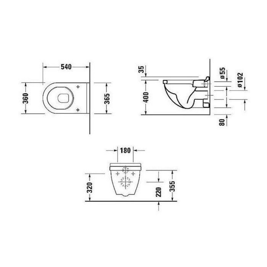 Подвесной унитаз Duravit Starck 3 2200090000