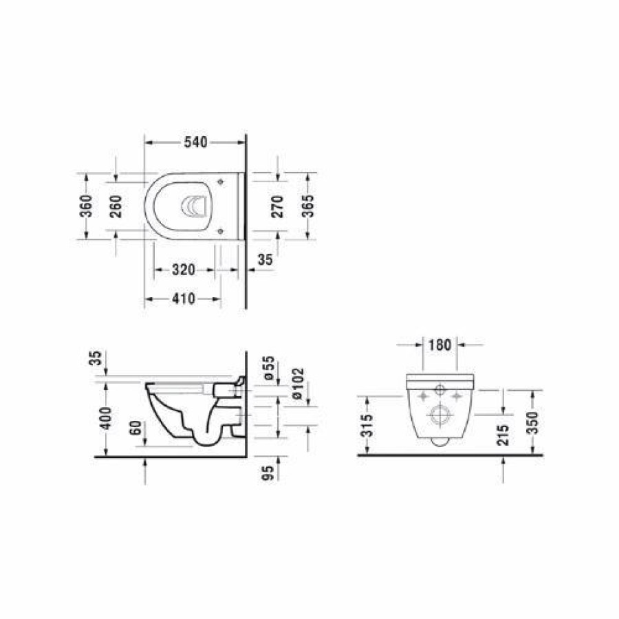 Подвесной унитаз Duravit Starck 3 45270900A1 (2527090000+0063890000)