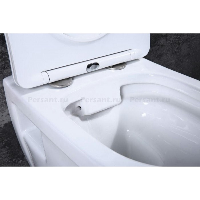 Подвесной унитаз BelBagno LOTO безободковый с сиденьем микролифт BB070CHR/SC