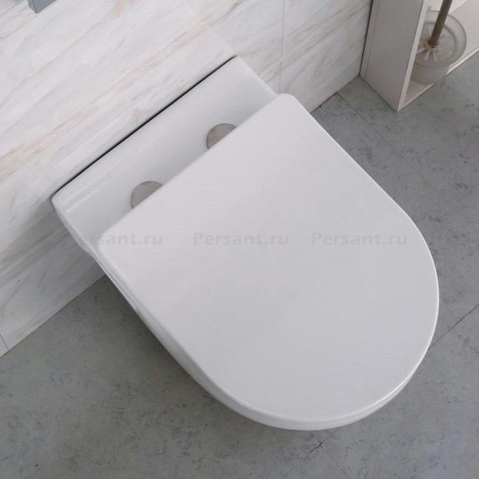 Подвесной унитаз BelBagno LOTO безободковый с сиденьем микролифт BB070CHR/SC
