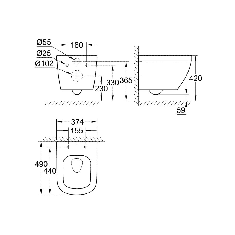 Подвесной унитаз Grohe Euro Ceramic 39206000