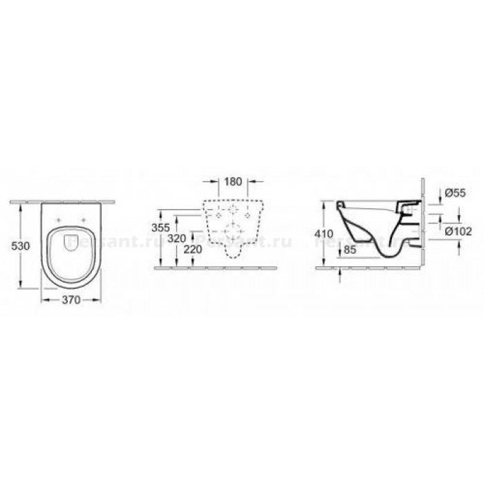 Подвесной унитаз Villeroy&Boch Omnia Architectura безободковый с сиденьем микролифт 5684HR01
