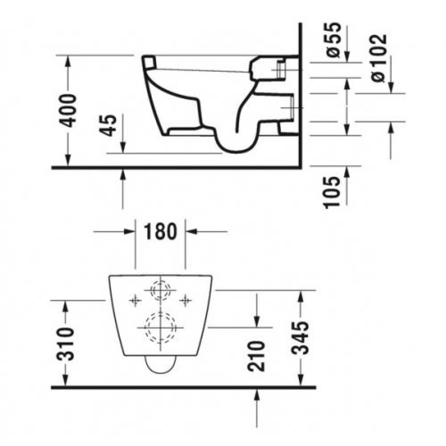 Унитаз подвесной Duravit ME by Starck Rimless 45290900A1 (2529090000+0020090000) с сиденьем микролифт