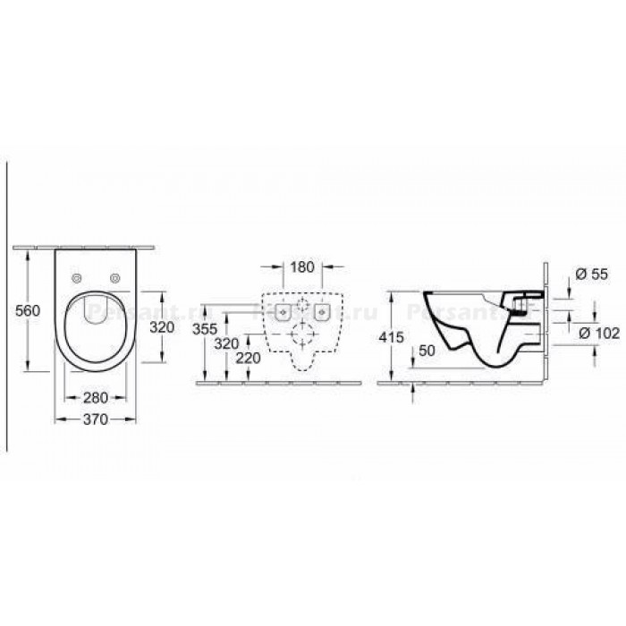 Подвесной унитаз Villeroy&Boch Subway 2.0 безободковый с системой ViFresh 5614A101