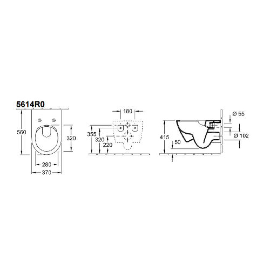 Подвесной унитаз Villeroy&Boch Subway 2.0 5614R201 (5614R001+9M78S101) с сиденьем