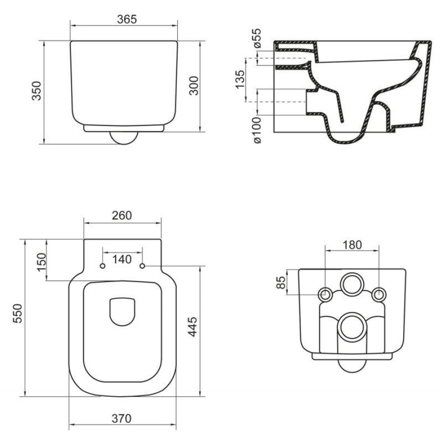 Унитаз подвесной Cezares Vaso BB127CH