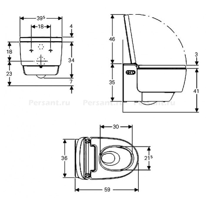 Унитаз биде Geberit Mera Comfort 146.214.21.1