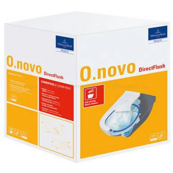 Подвесной унитаз Villeroy&Boch O.novo безободковый с сиденьем микролифт 5660HR01