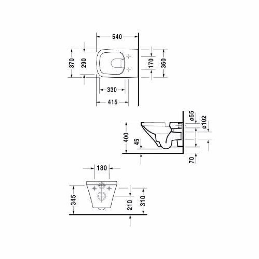 Комплект подвесной унитаз+сиденье Duravit DuraStyle 45510900A1 (2551090000+0063790000)