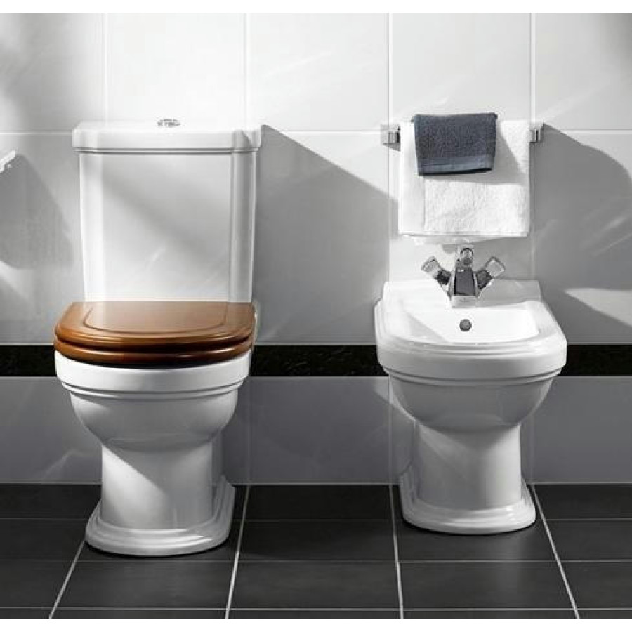 Напольный унитаз Villeroy&Boch Hommage 666210R1 + бачок + сиденье белое/латунь