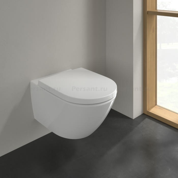 Подвесной унитаз Villeroy&Boch Subway 3.0 со смывом Twist Flush 4670T0R1 Ceramic Plus