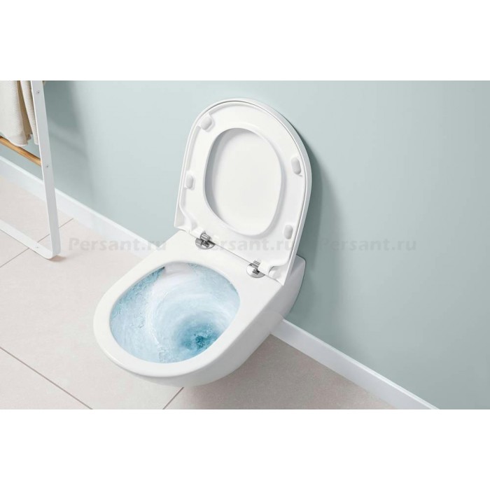 Подвесной унитаз Villeroy&Boch Subway 3.0 со смывом Twist Flush 4670T0R1 Ceramic Plus