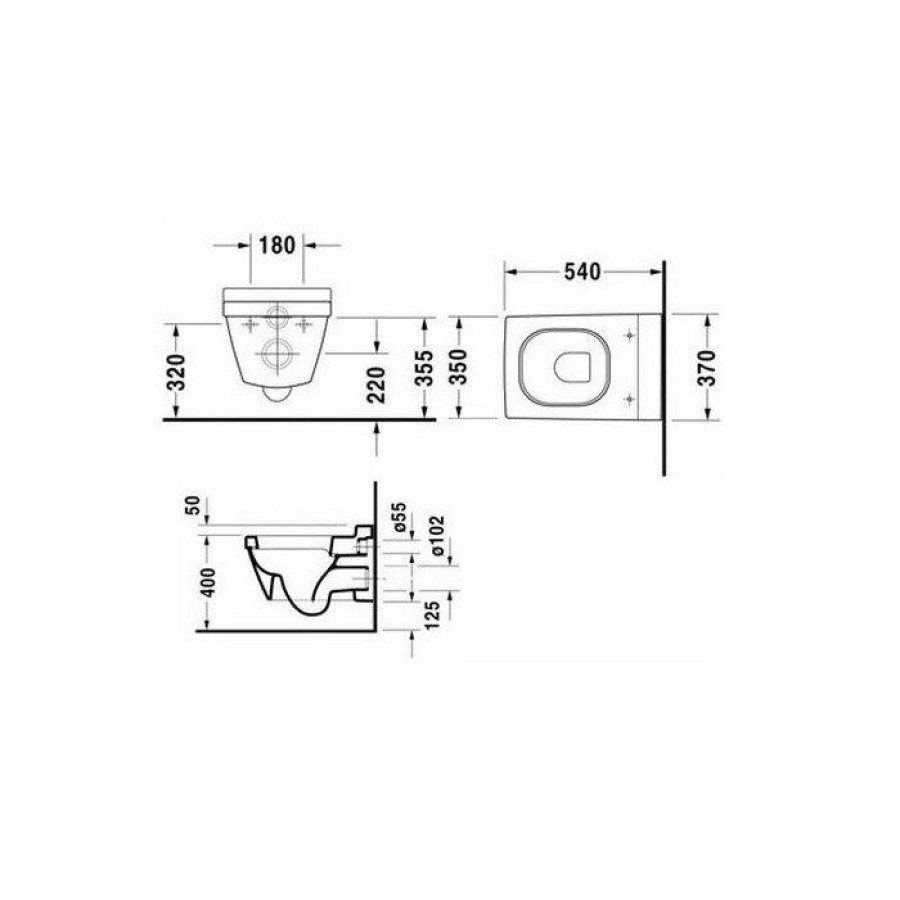 Подвесной унитаз Duravit 2nd floor 22200900001-WG