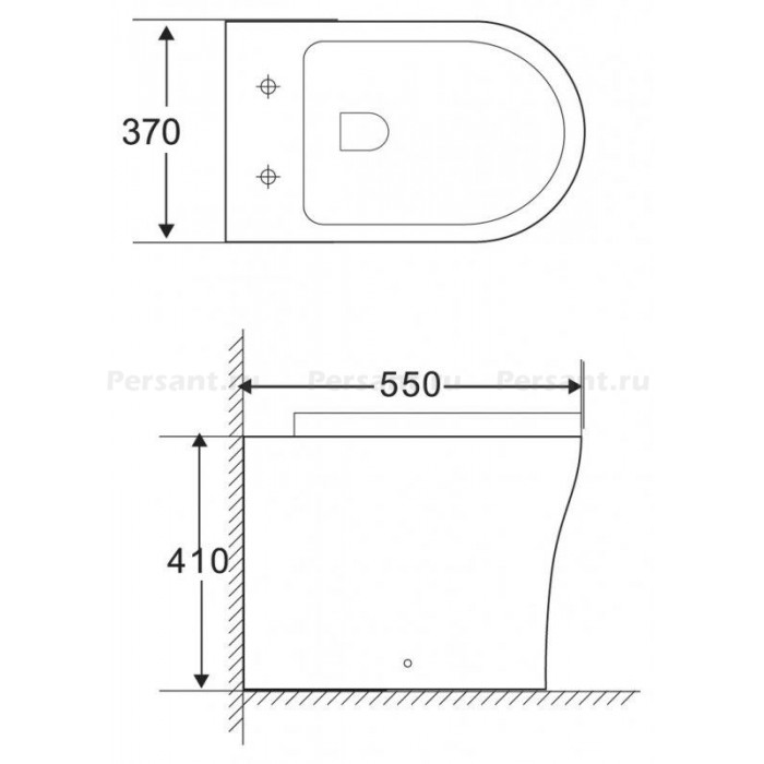 Унитаз приставной BelBagno ANCONA BB1224CBR-P