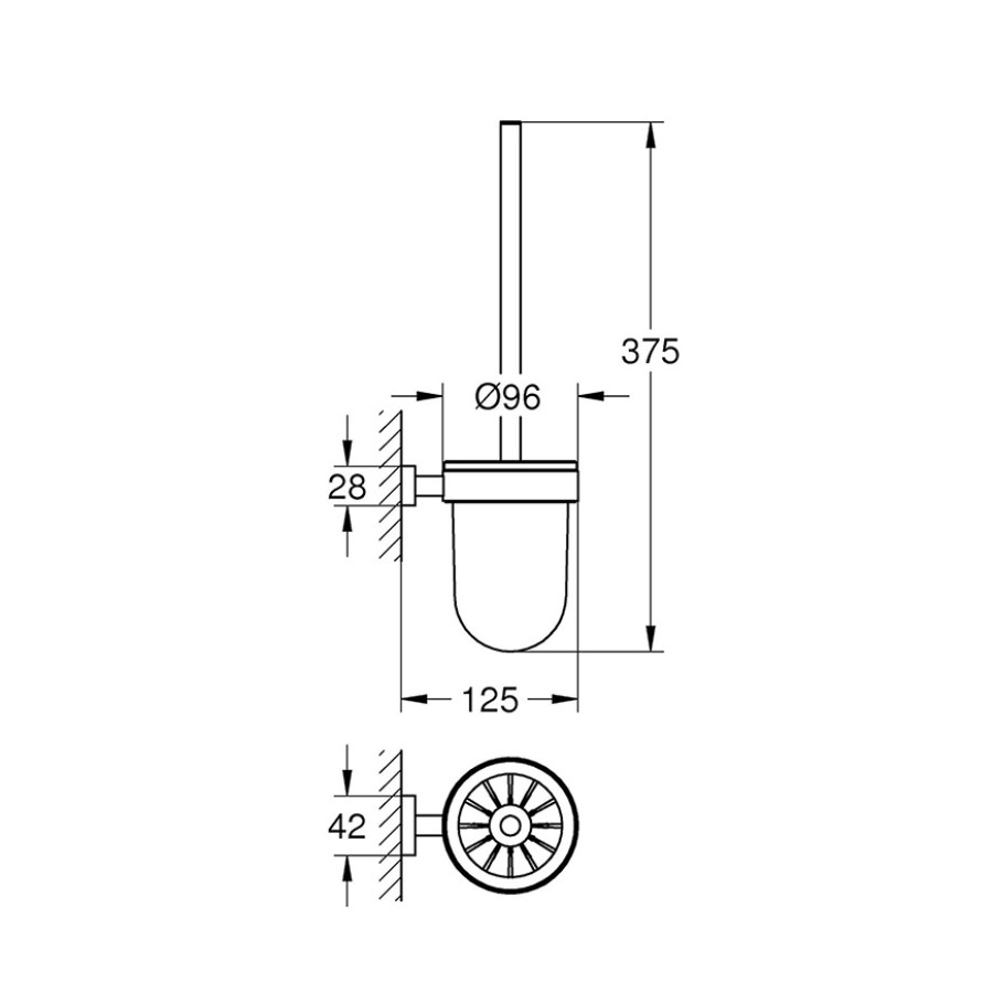 GROHE Essentials Cube 40513DC1 Ёршик для унитаза подвесной