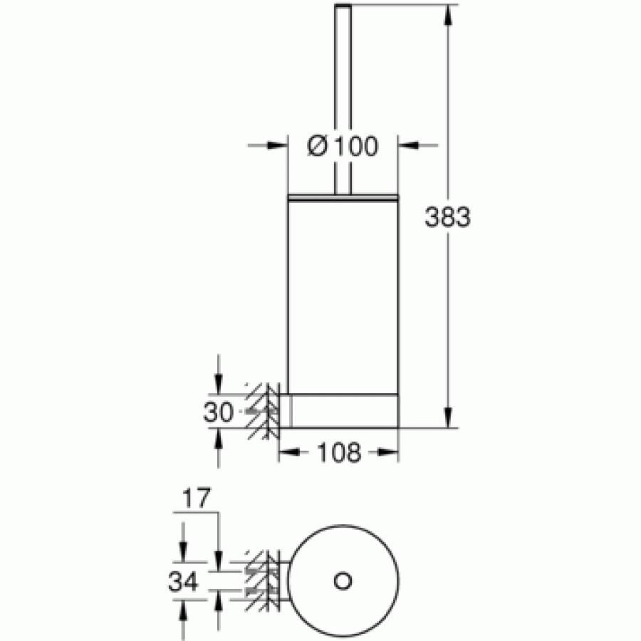 Grohe Selection 41076000 Ёршик для унитаза подвесной