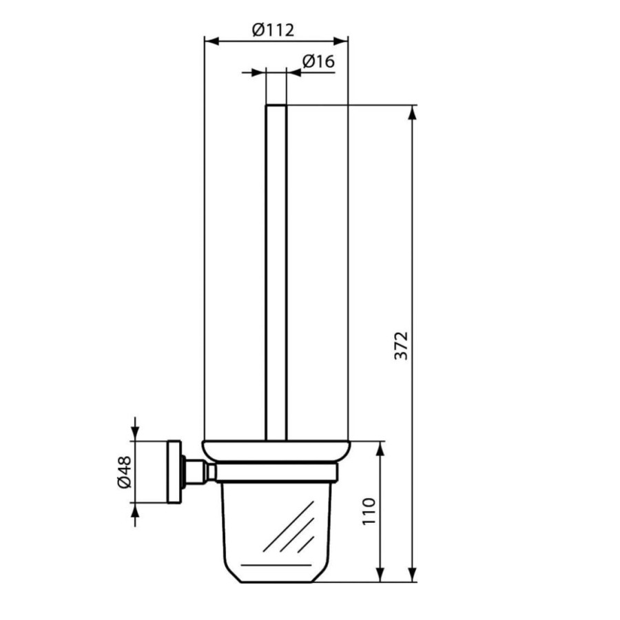 Ideal Standard IOM A9119XG Настенный туалетный ершик (черный матовый)