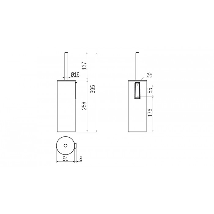 INDA My Love AV014ACR Ёршик для унитаза напольный | настенный (хром)