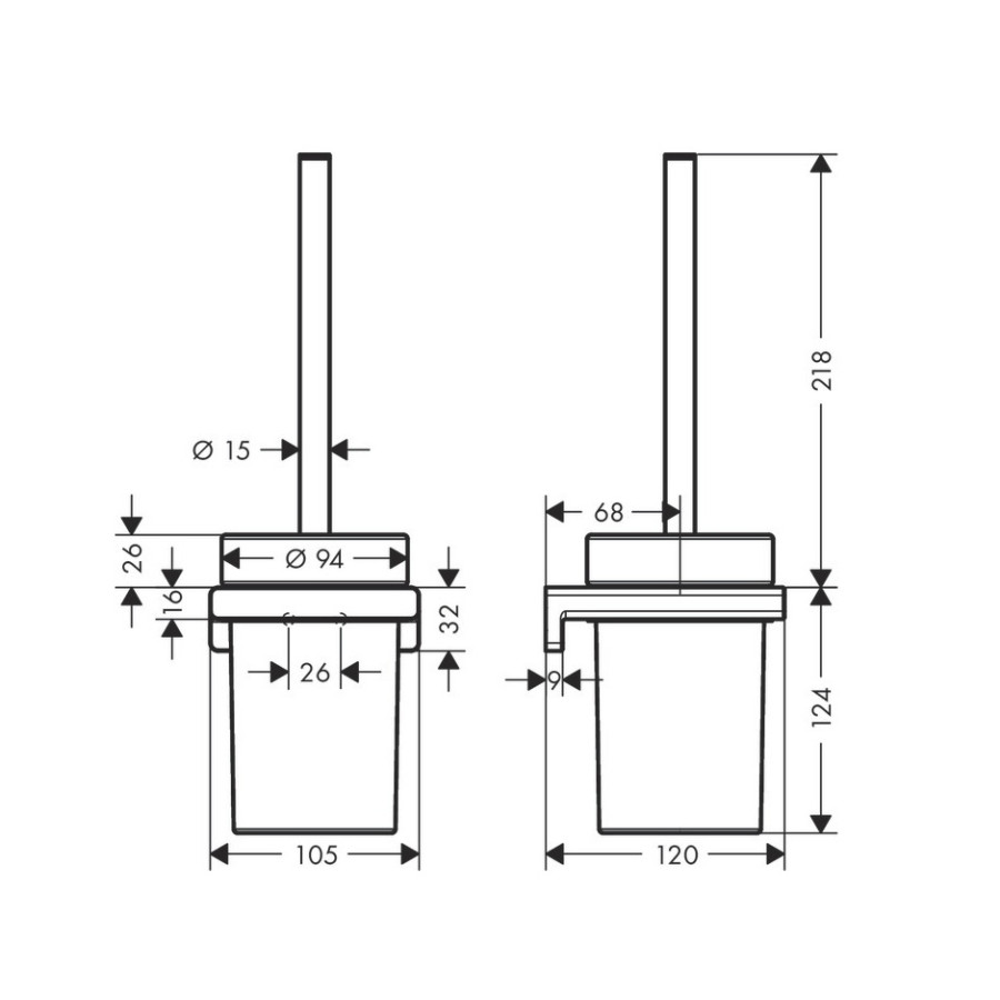 Hansgrohe AddStoris 41752990 - Ёршик для унитаза | подвесной (золото полированное)