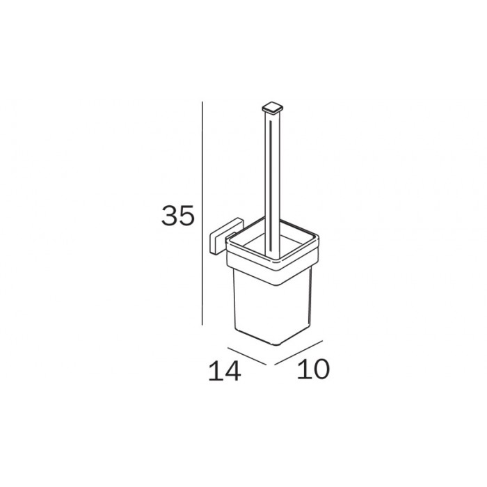 INDA Lea A18140NE21 Ёршик для унитаза подвесной (чёрный матовый)