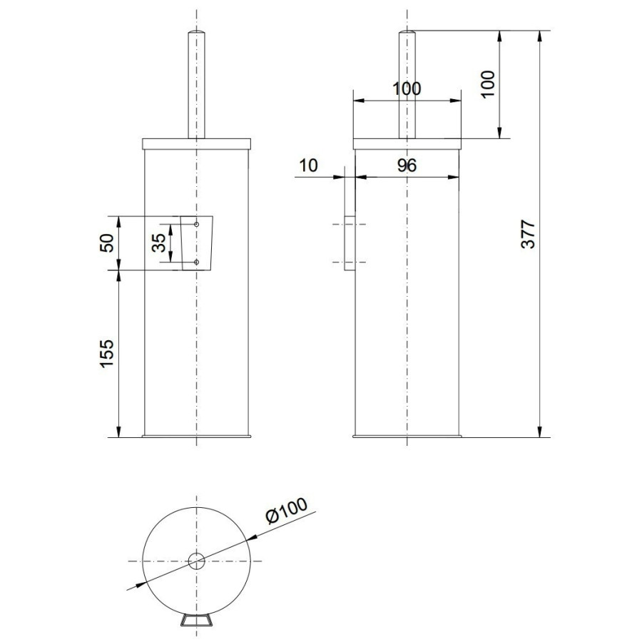 NOFER Classic 09059.S Ёршик для унитаза подвесной (матовая нержавеющая сталь)