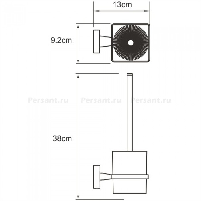 WasserKRAFT Dill K-3927 Ёршик для унитаза подвесной (хром)