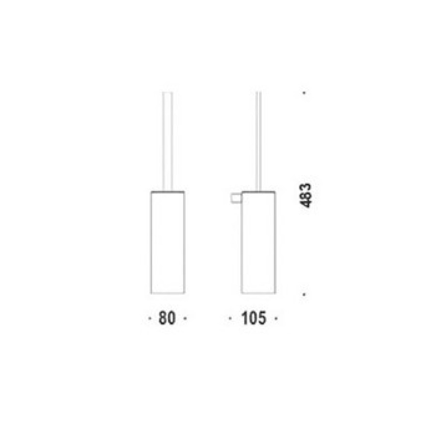 Colombo Design Domino B3407 Ерш для унитаза - настенный (хром)