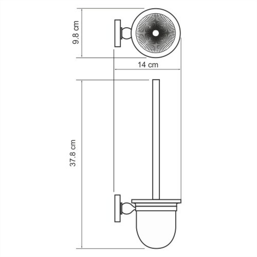 WasserKRAFT Diemel K-2227 Ёршик для унитаза подвесной (хром)