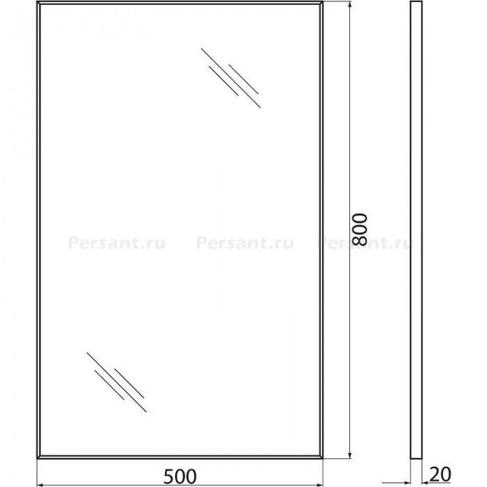 Зеркало BelBagno 50x90 сатин SPC-AL-500-900 в алюминиевой раме