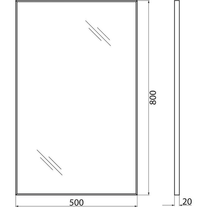 Зеркало BelBagno 50x80 сатин SPC-AL-500-800 в алюминиевой раме