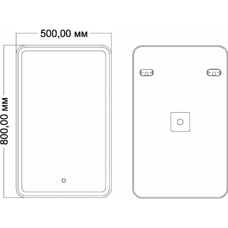 Зеркало Art&Max Vita AM-Vit-500-800-DS-F с подсветкой с сенсорным выключателем