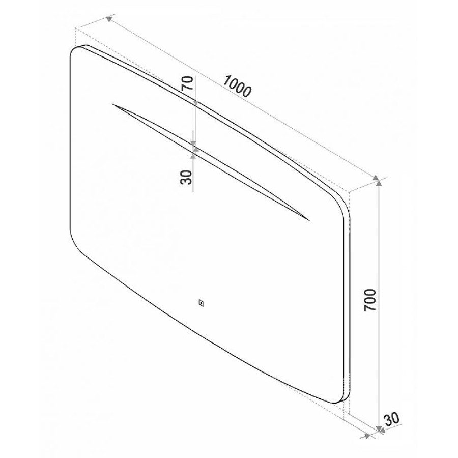 Зеркало Art&Max Gina AM-Gin-1000-700-DS-F-H с подсветкой с сенсорным выключателем