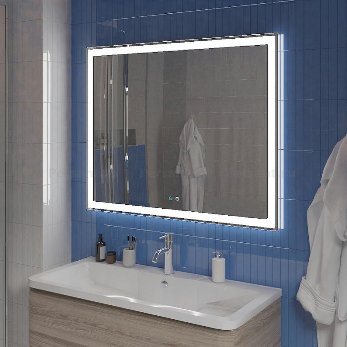 Зеркало BelBagno 100x80 SPC-GRT-1000-800-LED-TCH-SND с подсветкой с голосовым управлением и подогревом