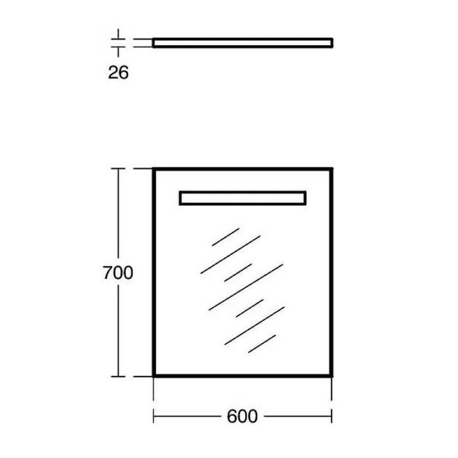 Зеркало Ideal Standard Mirror Light 60 T3340BH с подсветкой с антизапотеванием