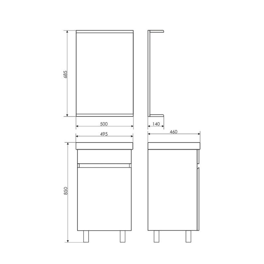 Зеркало Comforty К-50 00003120319 Белое