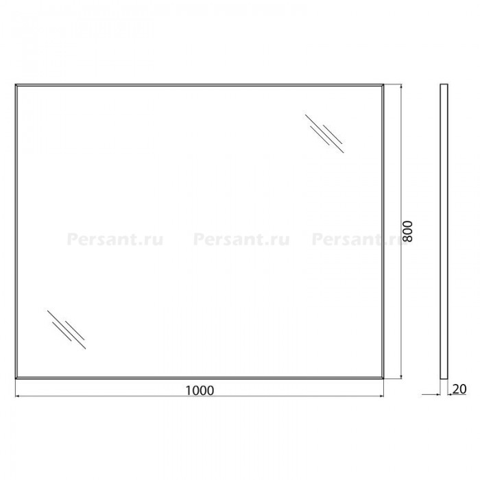 Зеркало BelBagno 100x80 сатин SPC-AL-1000-800 в алюминиевой раме