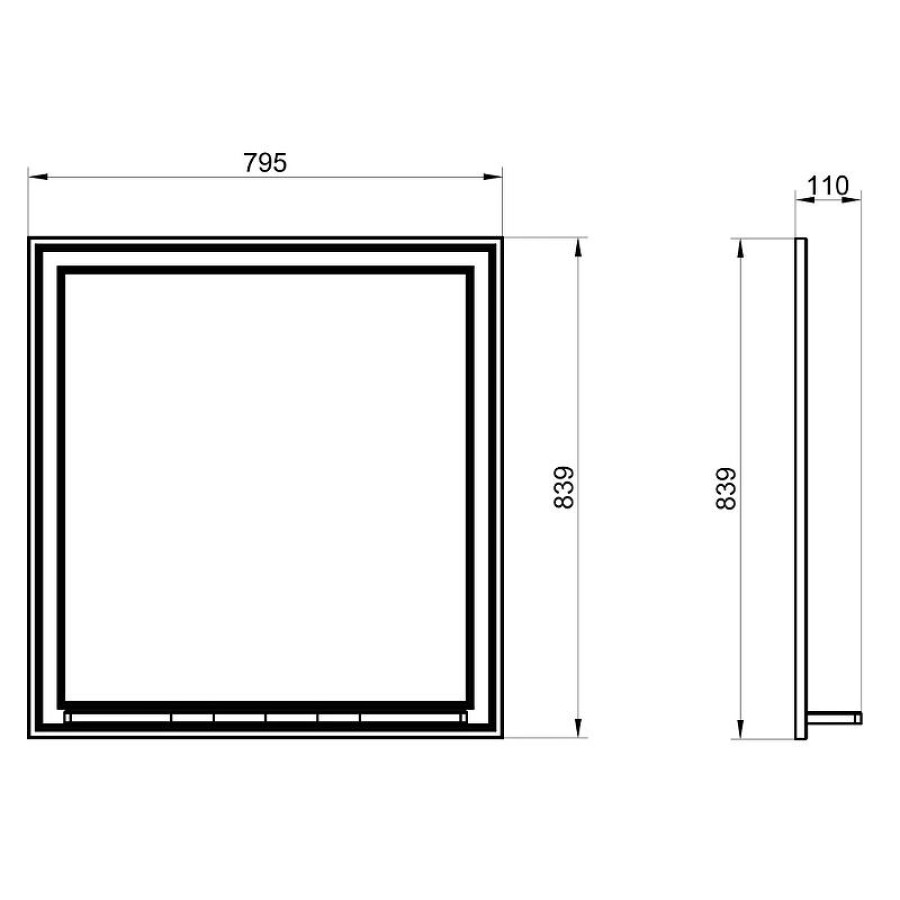 Зеркало ASB-Woodline Кастелло 80 12046 с подсветкой Пейна (Синий)