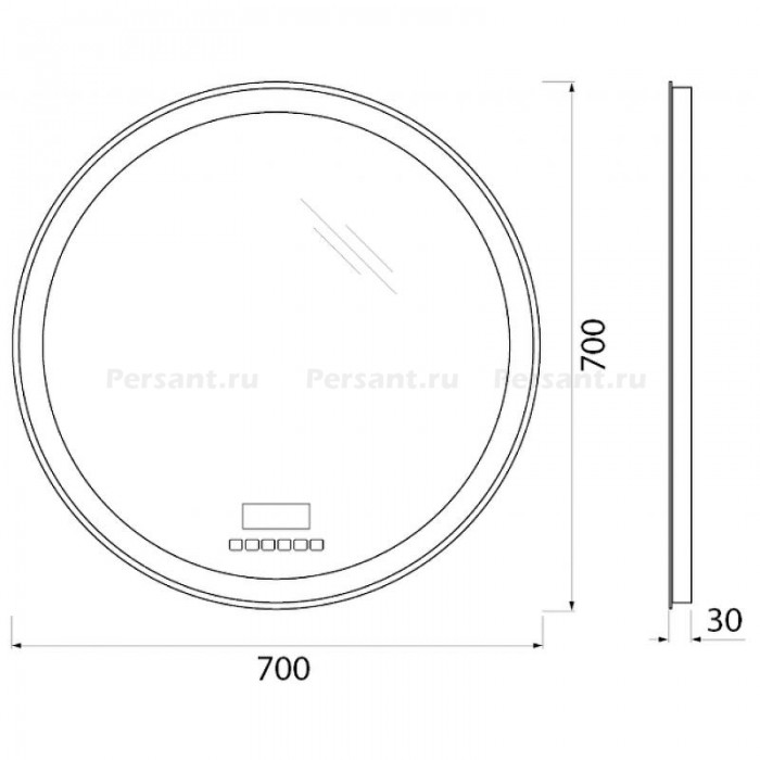 Зеркало BelBagno 70 SPC-RNG-700-LED-TCH-RAD с подсветкой, bluetooth, термометром и радио