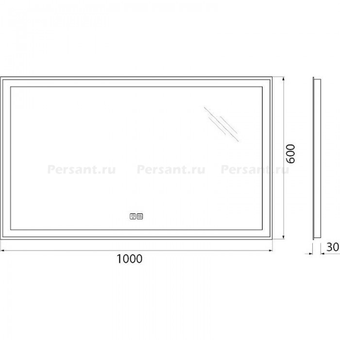 Зеркало BelBagno 100x60 SPC-GRT-1000-600-LED-TCH-WARM с подсветкой с подогревом с сенсорным выключателем