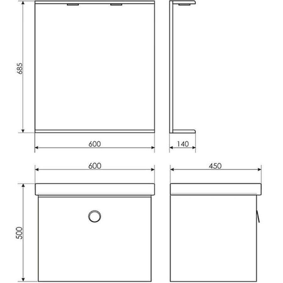 Зеркало Comforty К-60 00003120320 Белое