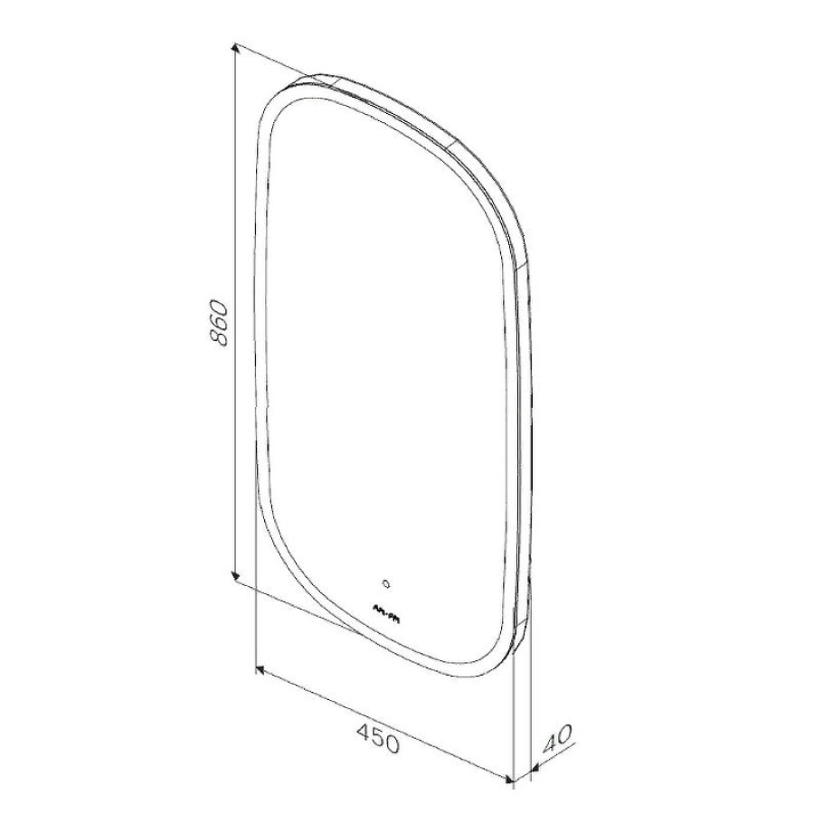 Зеркало AM.PM Func 45 M8FMOX0451WGH с подсветкой с ИК-сенсорным выключателем