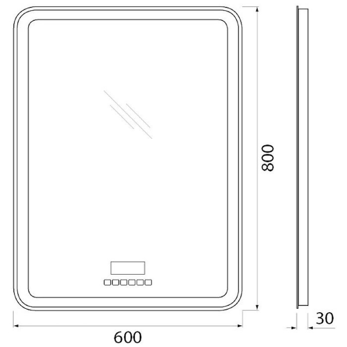 Зеркало BelBagno 60 SPC-MAR-600-800-LED-TCH-RAD с подсветкой, bluetooth, термометром и радио