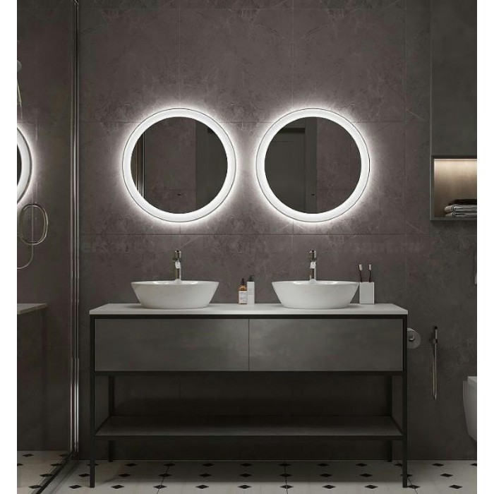 Зеркало Art&Max Napoli AM-Nap-800-DS-F-White с подсветкой с бесконтактным выключателем Белое матовое