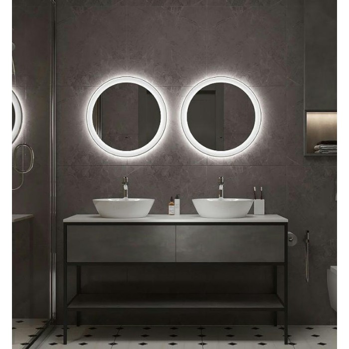 Зеркало Art&Max Napoli AM-Nap-800-DS-F-White с подсветкой с бесконтактным выключателем Белое матовое
